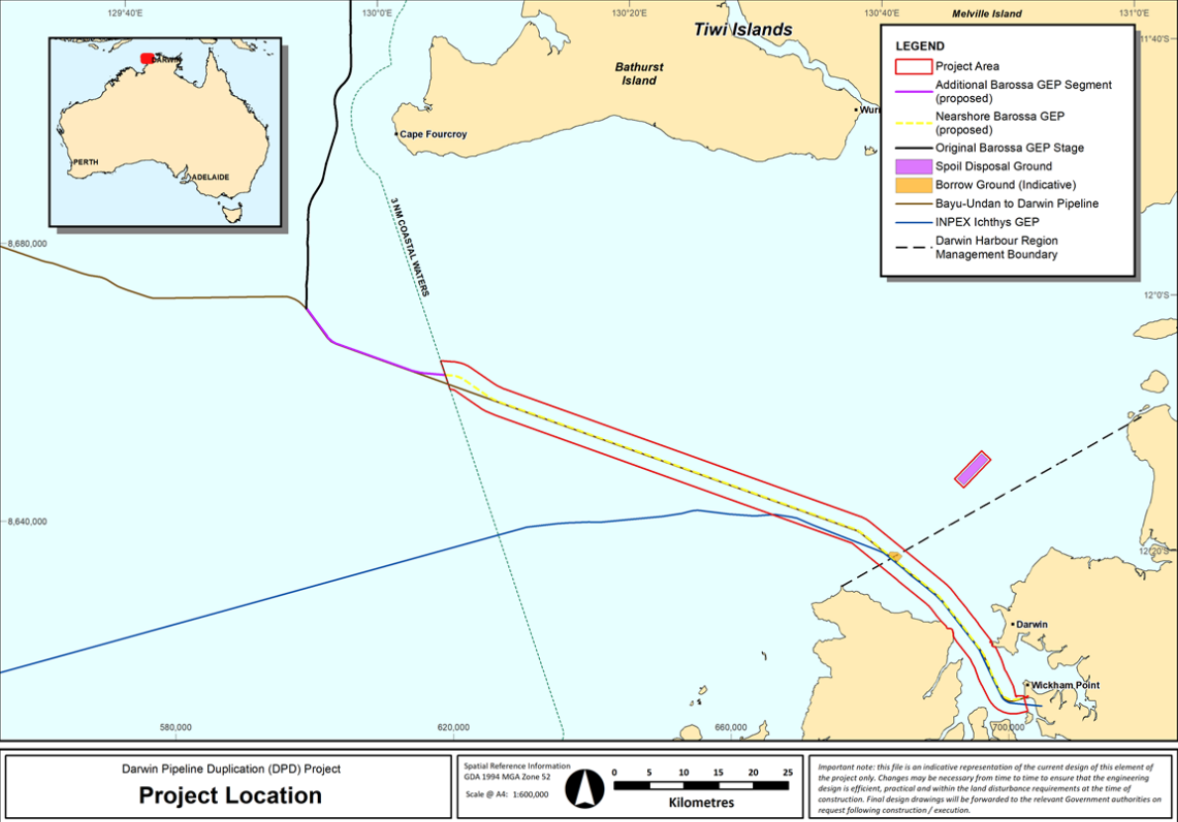 Darwin Pipeline Duplication project location map